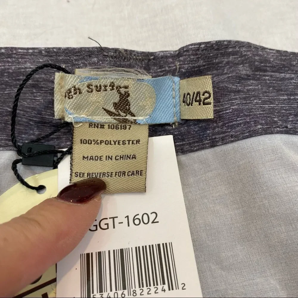 New with Tags Mens High Surf Board Shorts Grey Heather Size‎ 40/42